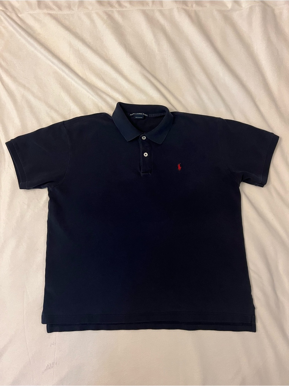 Vintage Ralph Lauren Women’s Navy Polo with Red Pony Embroidery - Picture 2 of 8